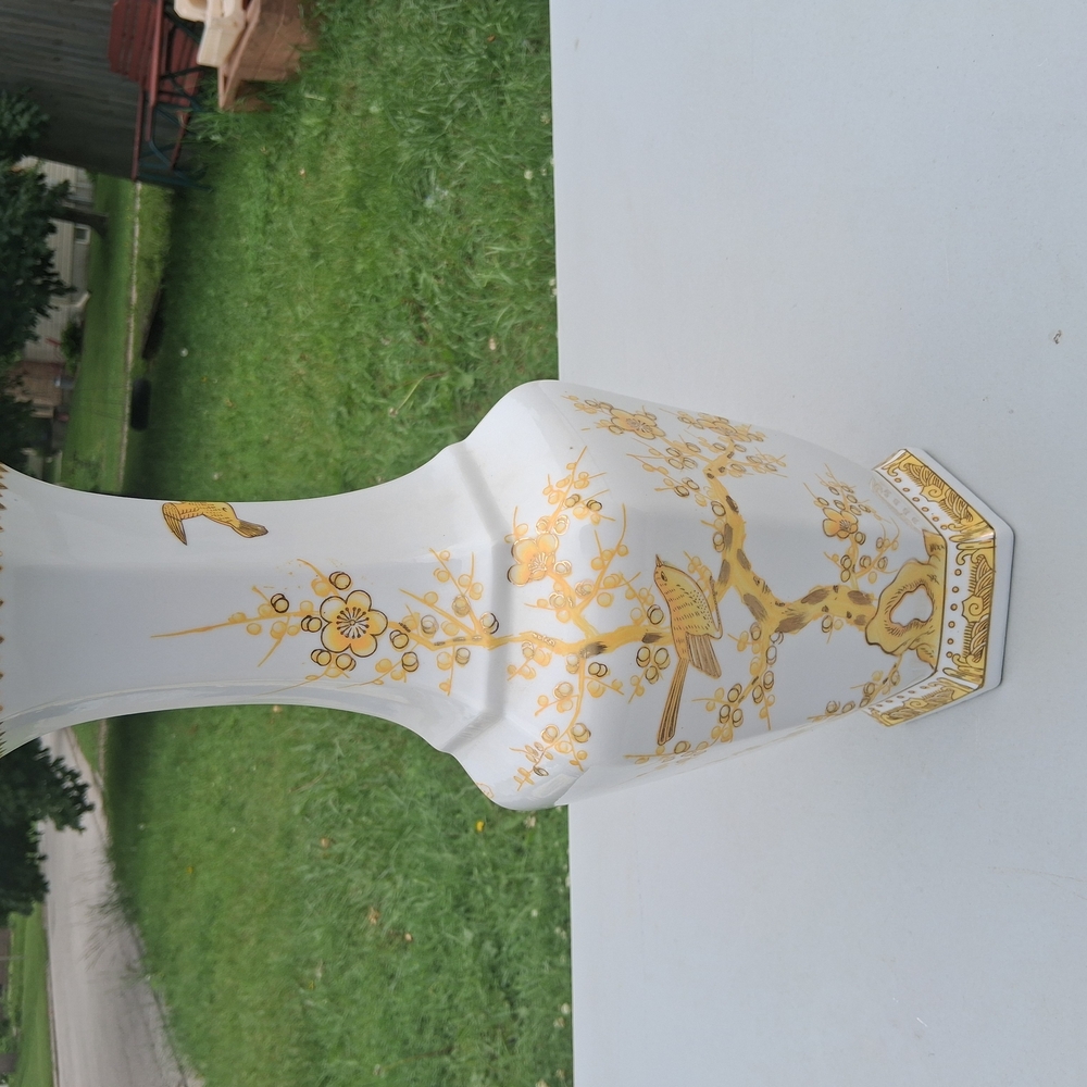 Her Velvet Vase Gold and White Elegant Accent Vase